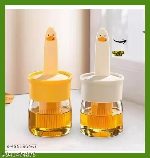 Oil Dispenser for Kitchen, 2 IN 1 Oil Dispenser Bottle with Silicone Basting Brush for Cooking Vinegar Sauce BBQ Grill Frying Baking,Air Fryer (pack of 2)